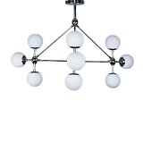 Подвесная люстра Modo Chandelier 10 Globes Chrome Белый